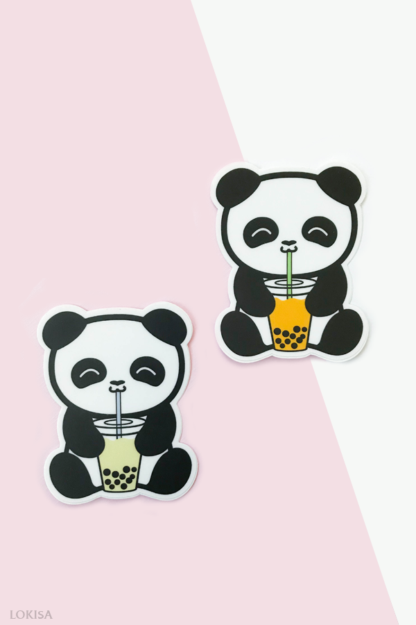 Bubble Tea Boba Panda Vinyl Sticker