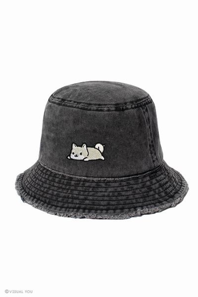 Distressed Bucket Hat - Charcoal