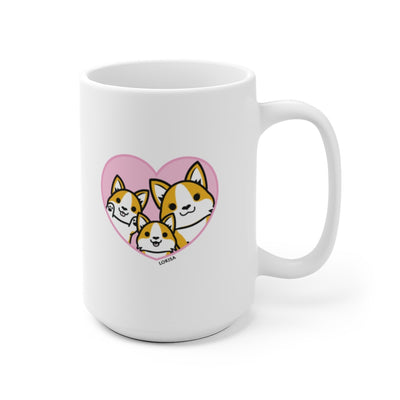 Best Mom forever Tan Corgi Mug (2x Puppies)