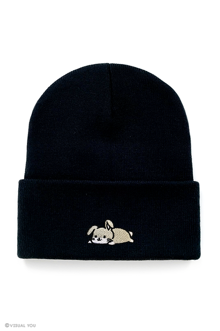 Relaxing Bunny Cuffed Beanie