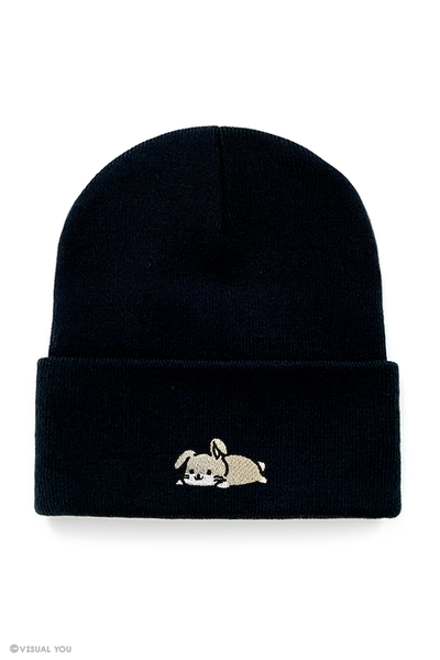 Relaxing Bunny Cuffed Beanie