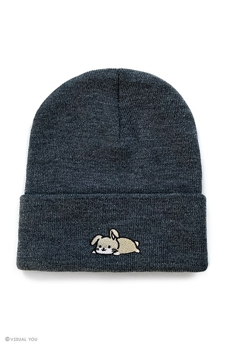 Relaxing Bunny Cuffed Beanie