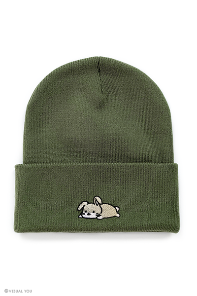 Relaxing Bunny Cuffed Beanie