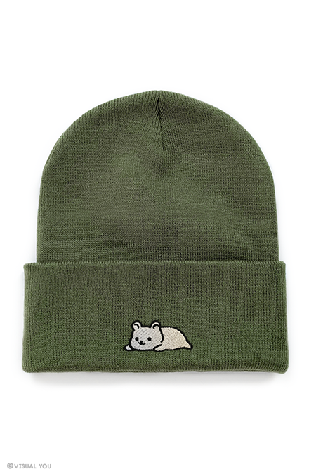 Relaxing Ice Bear Cuffed Beanie