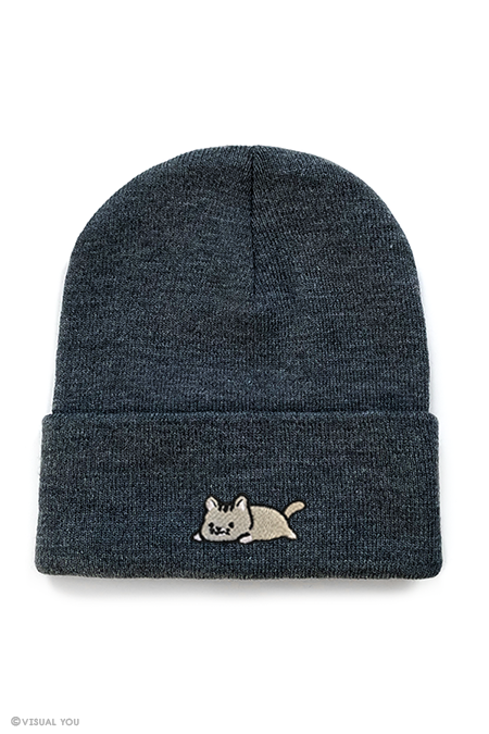 Relaxing Kitty Cuffed Beanie