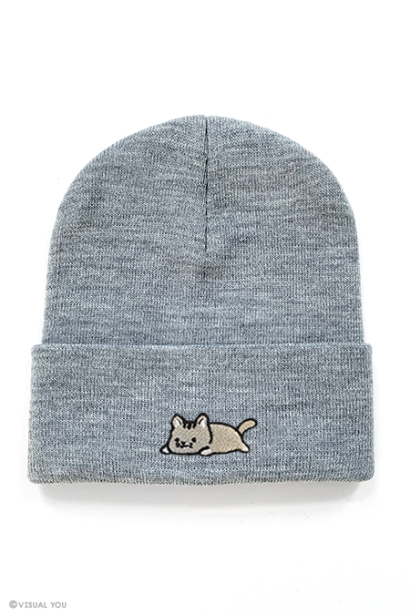 Relaxing Kitty Cuffed Beanie