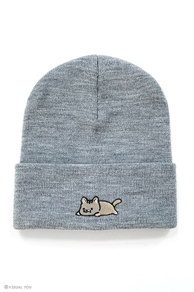 Relaxing Kitty Cuffed Beanie