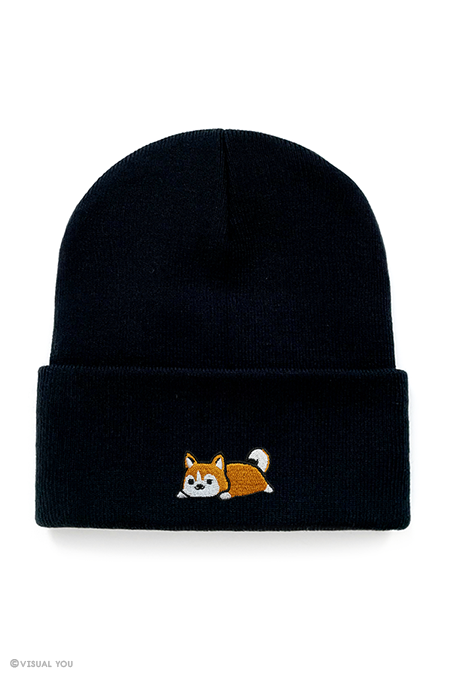 Relaxing Red Husky Cuffed Beanie