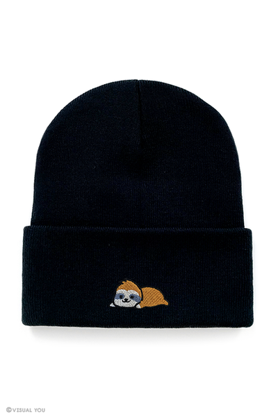 Relaxing Sloth Cuffed Beanie