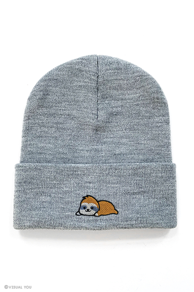 Relaxing Sloth Cuffed Beanie