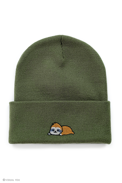 Relaxing Sloth Cuffed Beanie