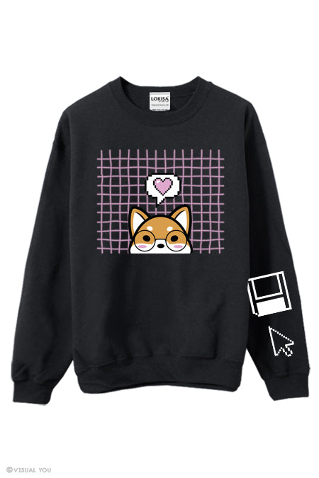 Cyber Love Shiba Inu Sweatshirt Visual You
