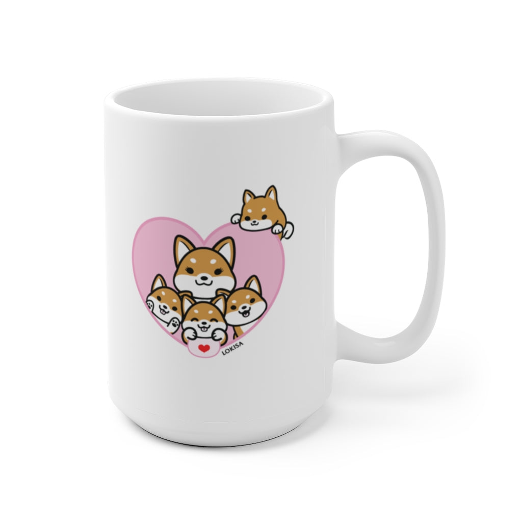 Best Mom forever Red Shiba Inu Mug (4x Puppies)