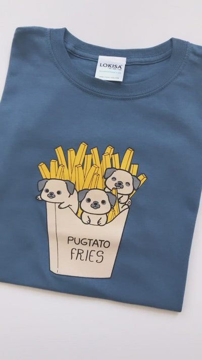 Pugtato Fries Pug T-Shirt (Kids)