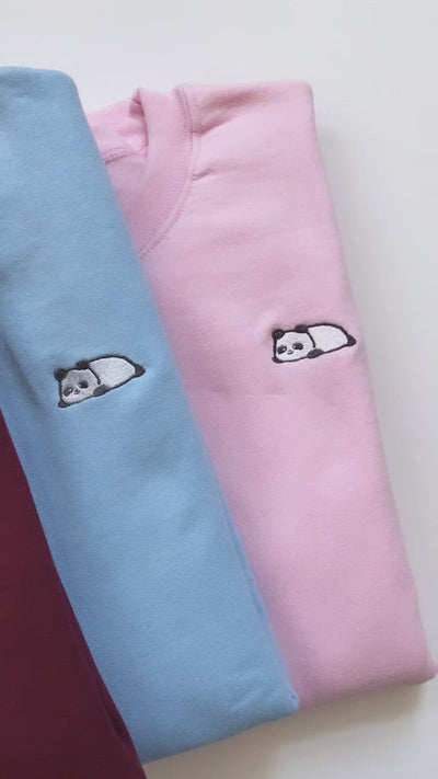 Relaxing Panda Embroidered Sweatshirt