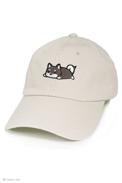 Relaxing Black Shiba Inu Dad Cap