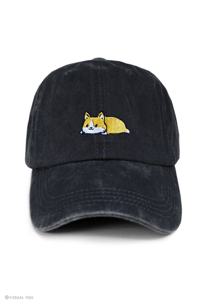 Relaxing Corgi Dad Cap - Wash Style