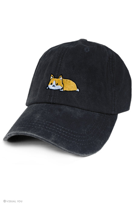 Relaxing Corgi Dad Cap - Wash Style