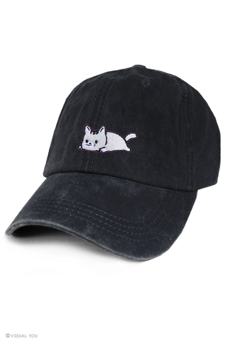 Relaxing Kitty Dad Cap - Wash Style