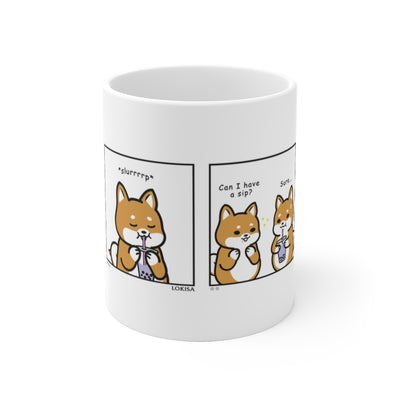 Shiba Inu Buddies Boba Comic Mug