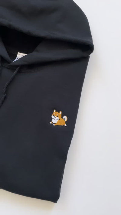 Chubby Tubby Red Shiba Inu Embroidered Hoodie