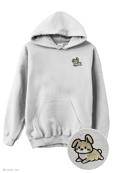 Chubby Tubby Cream Rabbit Embroidered Hoodie