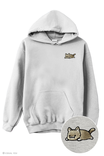 Relaxing Cream Cat Embroidered Hoodie