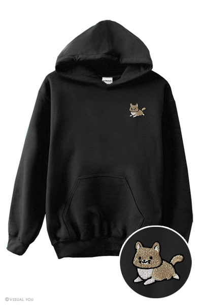 Chubby Tubby Cream Cat Embroidered Hoodie