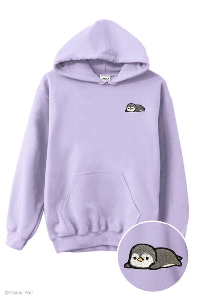 Relaxing Penguin Embroidered Hoodie