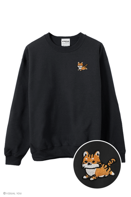 Tiger embroidered sweatshirt on sale