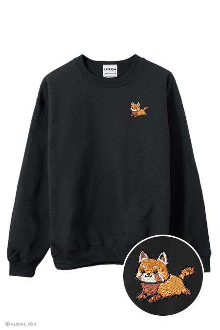 Chubby Tubby Red Panda Embroidered Sweatshirt