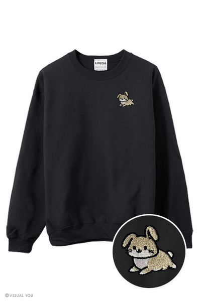 Chubby Tubby Cream Rabbit Embroidered Sweatshirt