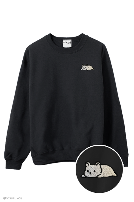 Relaxing Ice Bear Embroidered Sweatshirt