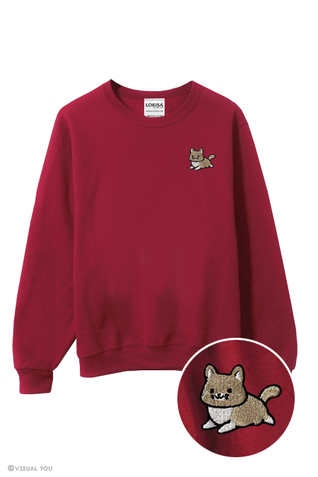 Chubby Tubby Cream Cat Embroidered Sweatshirt
