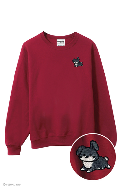 Chubby Tubby Black Rabbit Embroidered Sweatshirt