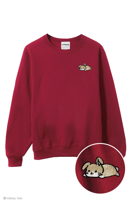 Relaxing Cream Rabbit Embroidered Sweatshirt