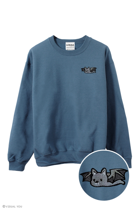 Relaxing Bat Embroidered Sweatshirt