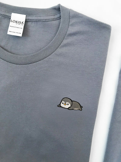 Relaxing Penguin Embroidered T-Shirt