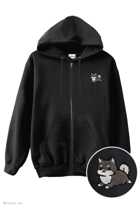 Shiba inu hooded plush sweater sales