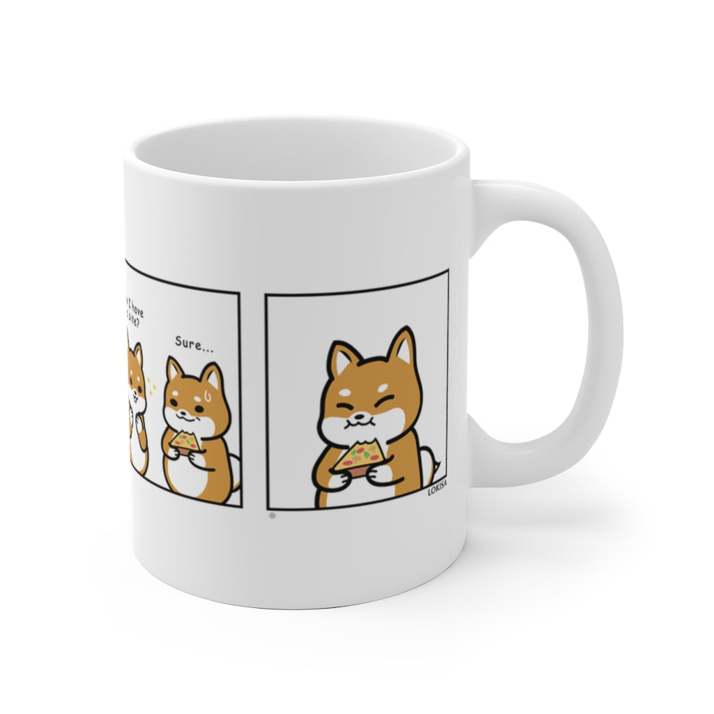 Shiba Inu Buddies Pizza Comic Mug