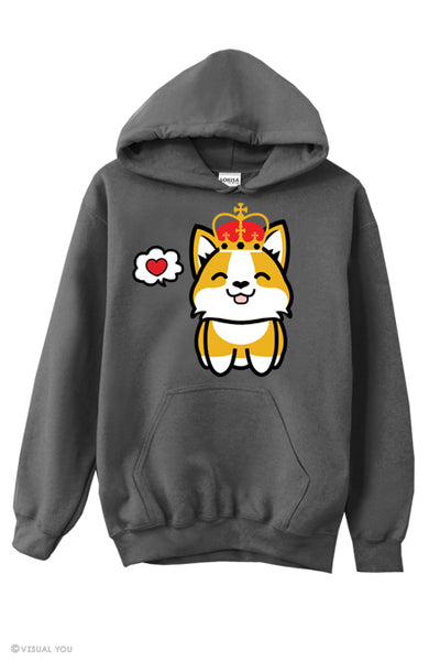 Corgi King in Love Hoodie