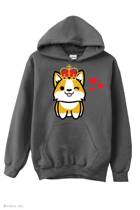 Corgi Queen in Love Hoodie