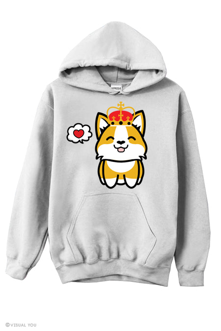 Corgi King in Love Hoodie