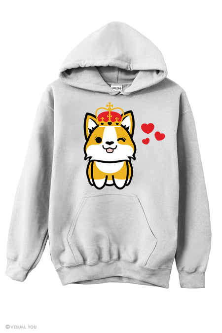 Corgi Queen in Love Hoodie