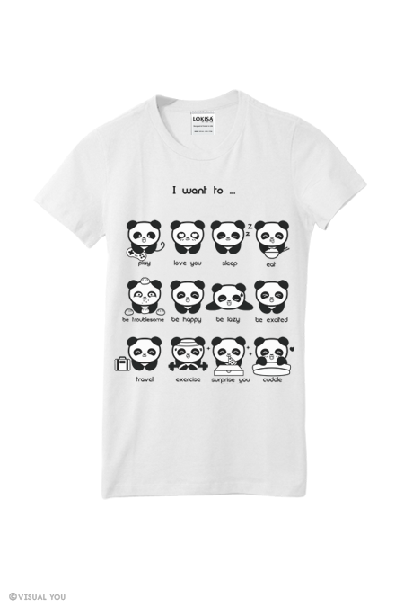 I want to... Panda Emoticon T-Shirt