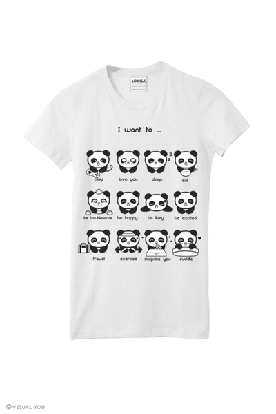 I want to... Panda Emoticon T-Shirt