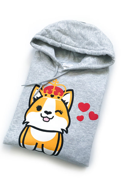 Corgi Queen in Love Hoodie