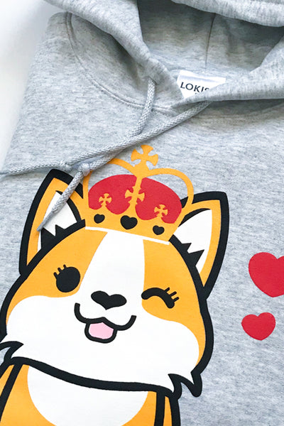 Corgi Queen in Love Hoodie