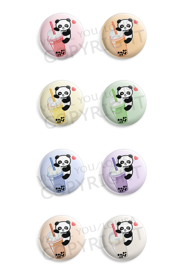 Boba Panda Foodie Button