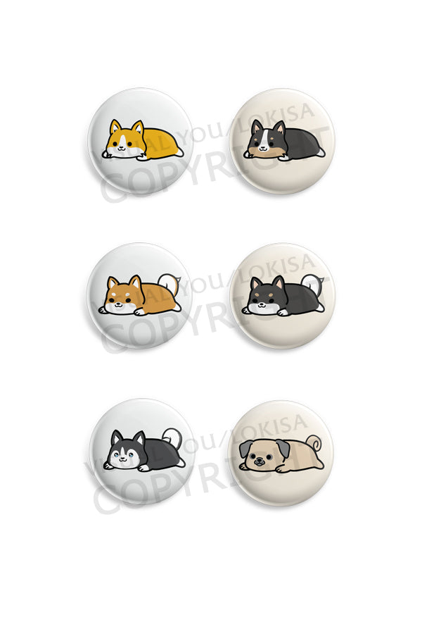 Relaxing Corgi, Shiba, Husky, Pug Button
